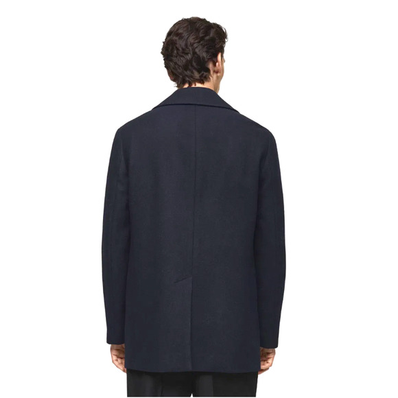 NEW MANGO MNG BLACK DOUBLE BREASTED WOOL BUTTON PEACOAT JACKET COAT SZ M - Picture 5 of 9